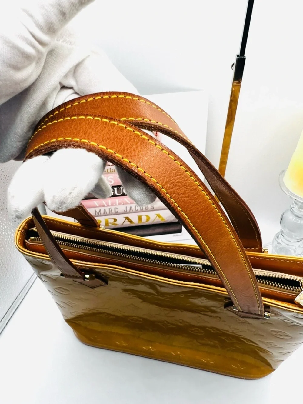 Louis Vuitton Vernis Houston Monogram Tote with COA